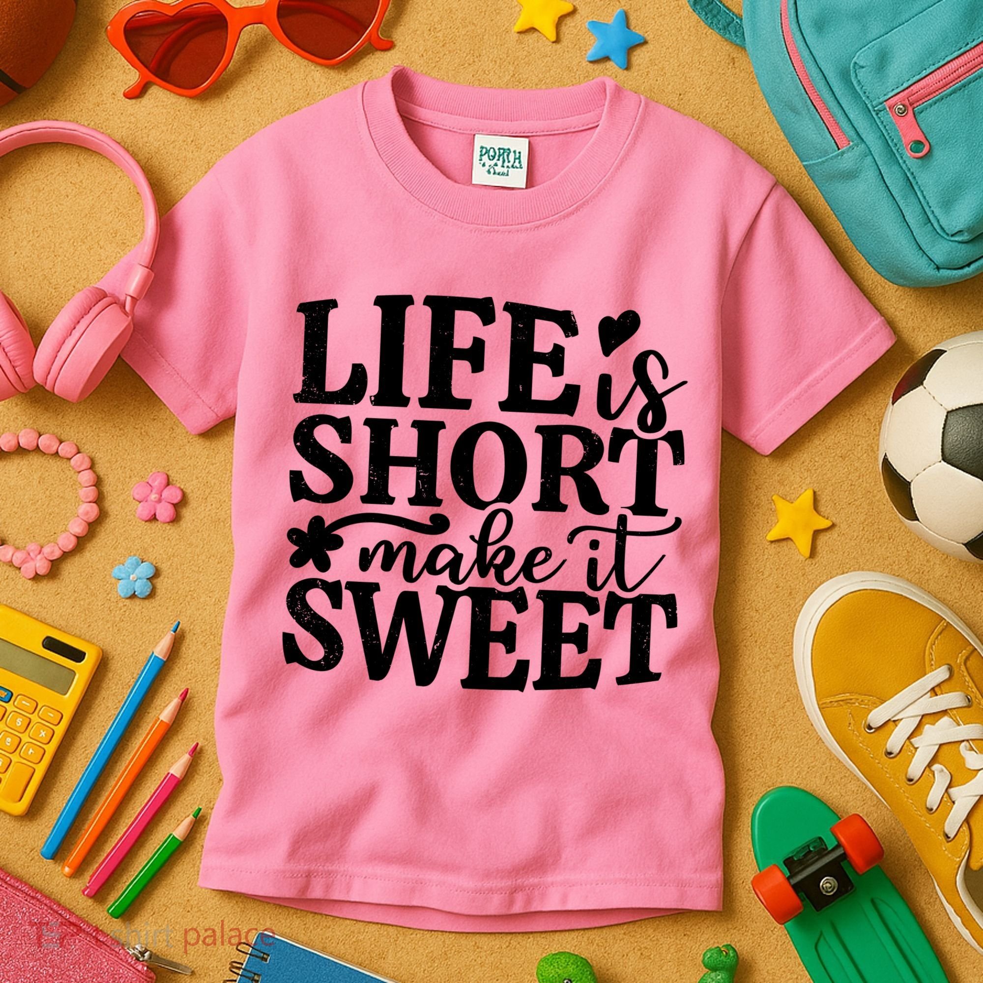 Life Is Short Make It Sweet Inspirational Quote Kids T-Shirt