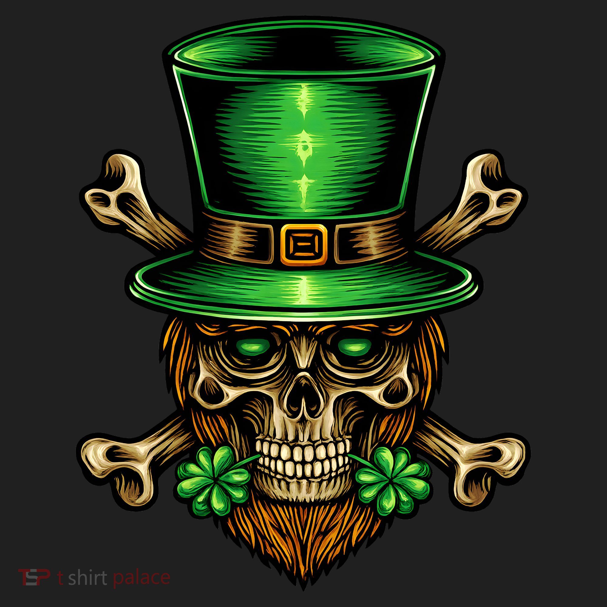 Leprechaun Irish Skull Clover Women's Sweatshirt