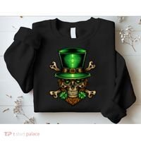 Leprechaun Irish Skull Clover Sweatshirt thumb 2
