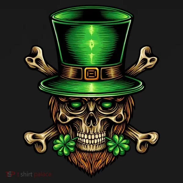 Leprechaun Irish Skull Clover Bucket Hat