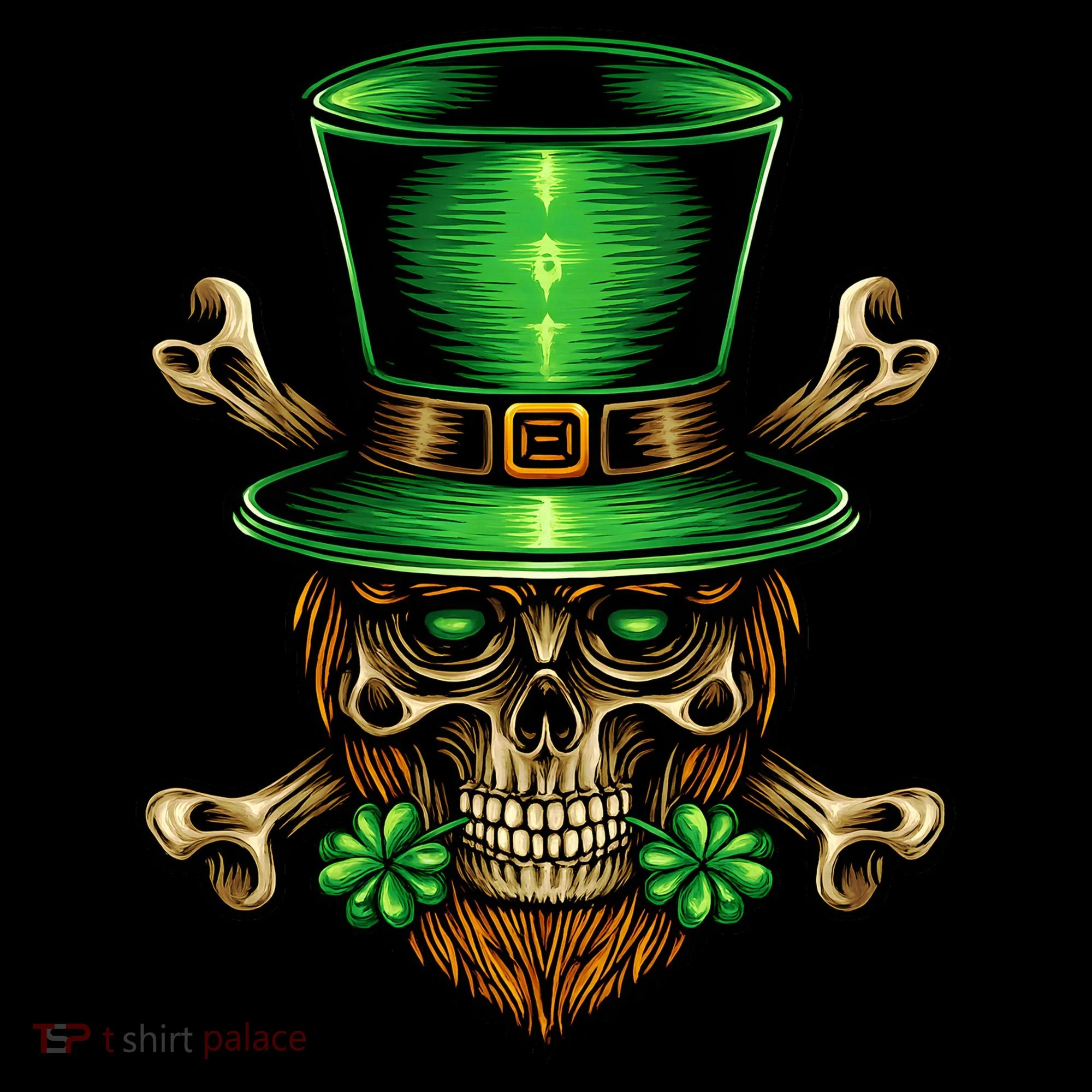 Leprechaun Irish Skull Clover Coffee Mug