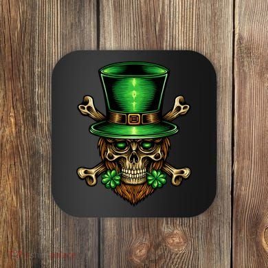 Leprechaun Irish Skull Clover Coaster