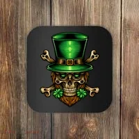 Leprechaun Irish Skull Clover Coaster thumb 0