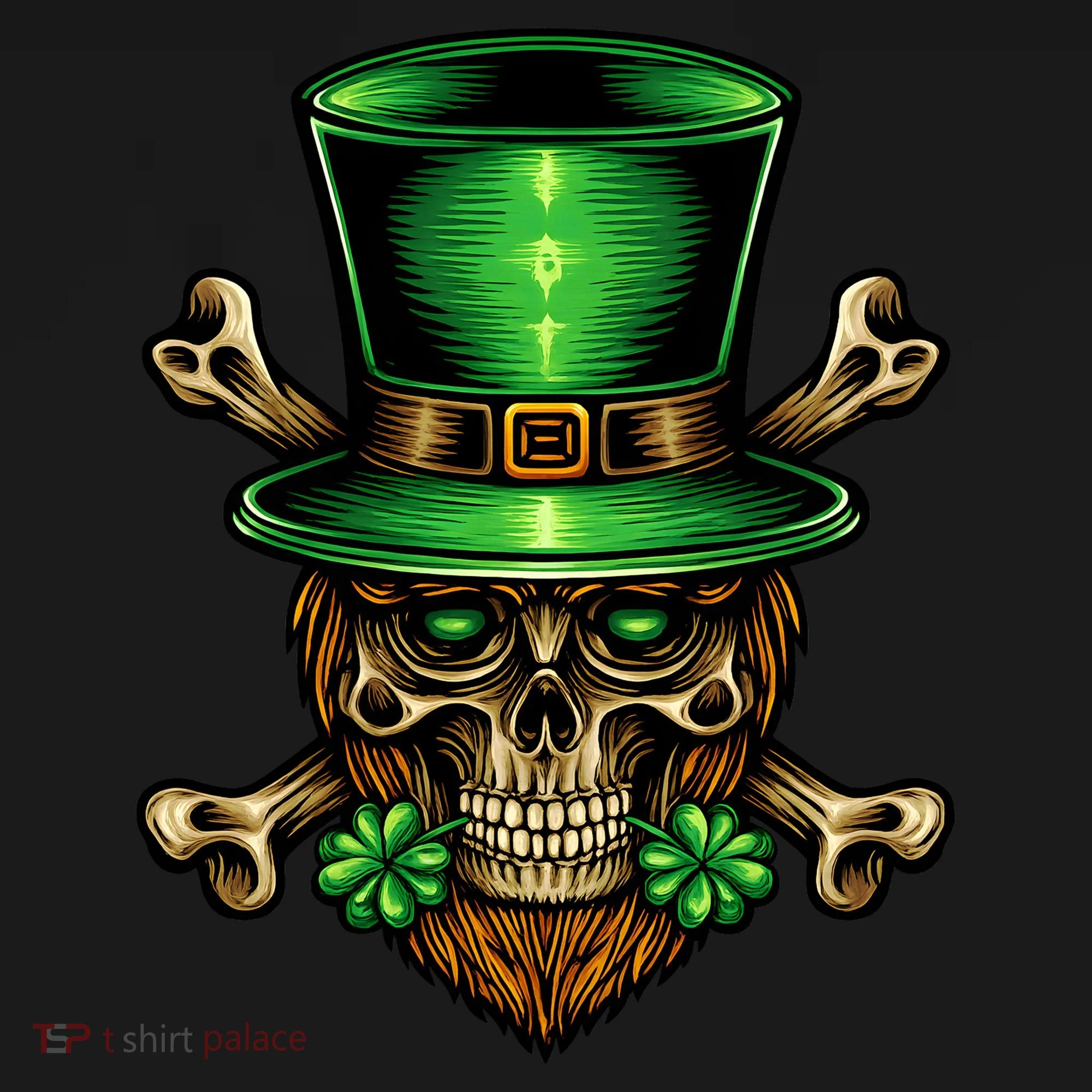 Leprechaun Irish Skull Clover Coaster