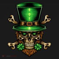 Leprechaun Irish Skull Clover Polo thumb 3