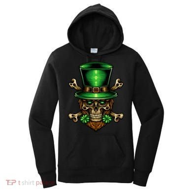 Leprechaun Irish Skull Clover Women's Hoodie