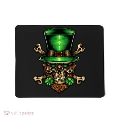 Leprechaun Irish Skull Clover Mousepad
