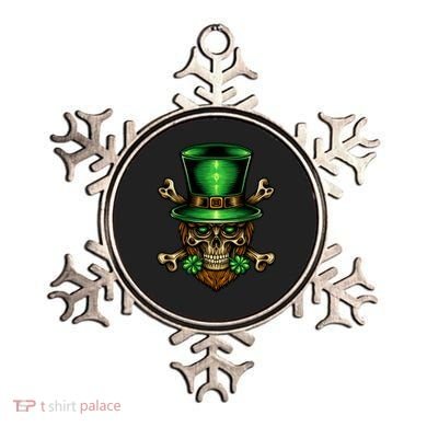 Leprechaun Irish Skull Clover Ornament