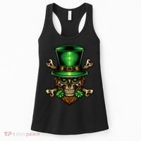 Leprechaun Irish Skull Clover Women's Tank Top thumb 0