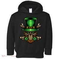 Leprechaun Irish Skull Clover Toddler Hoodie thumb 0