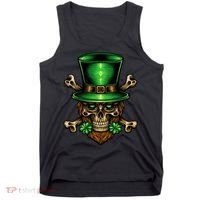 Leprechaun Irish Skull Clover Tank Top thumb 0