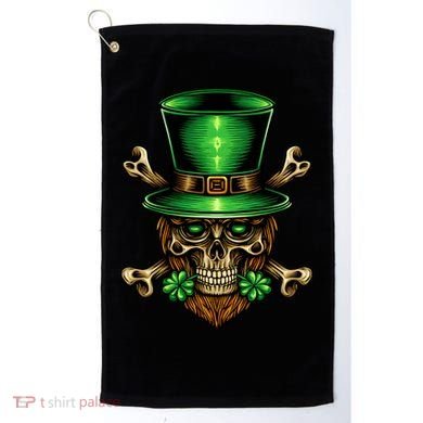 Leprechaun Irish Skull Clover Golf Towel