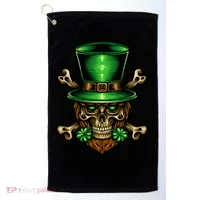 Leprechaun Irish Skull Clover Golf Towel thumb 0