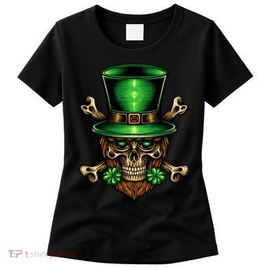 Leprechaun Irish Skull Clover Women's T-Shirt