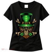 Leprechaun Irish Skull Clover Women's T-Shirt thumb 0