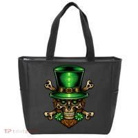 Leprechaun Irish Skull Clover Tote Bag thumb 0