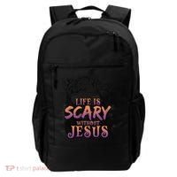 Life Is Scary Without Jesus Funny Halloween Christian Backpack thumb 0