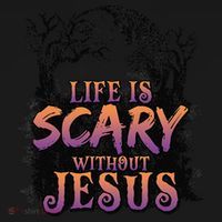 Life Is Scary Without Jesus Funny Halloween Christian Coaster thumb 2