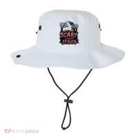 Life Is Scary Without Jesus Funny Halloween Christian Bucket Hat thumb 0