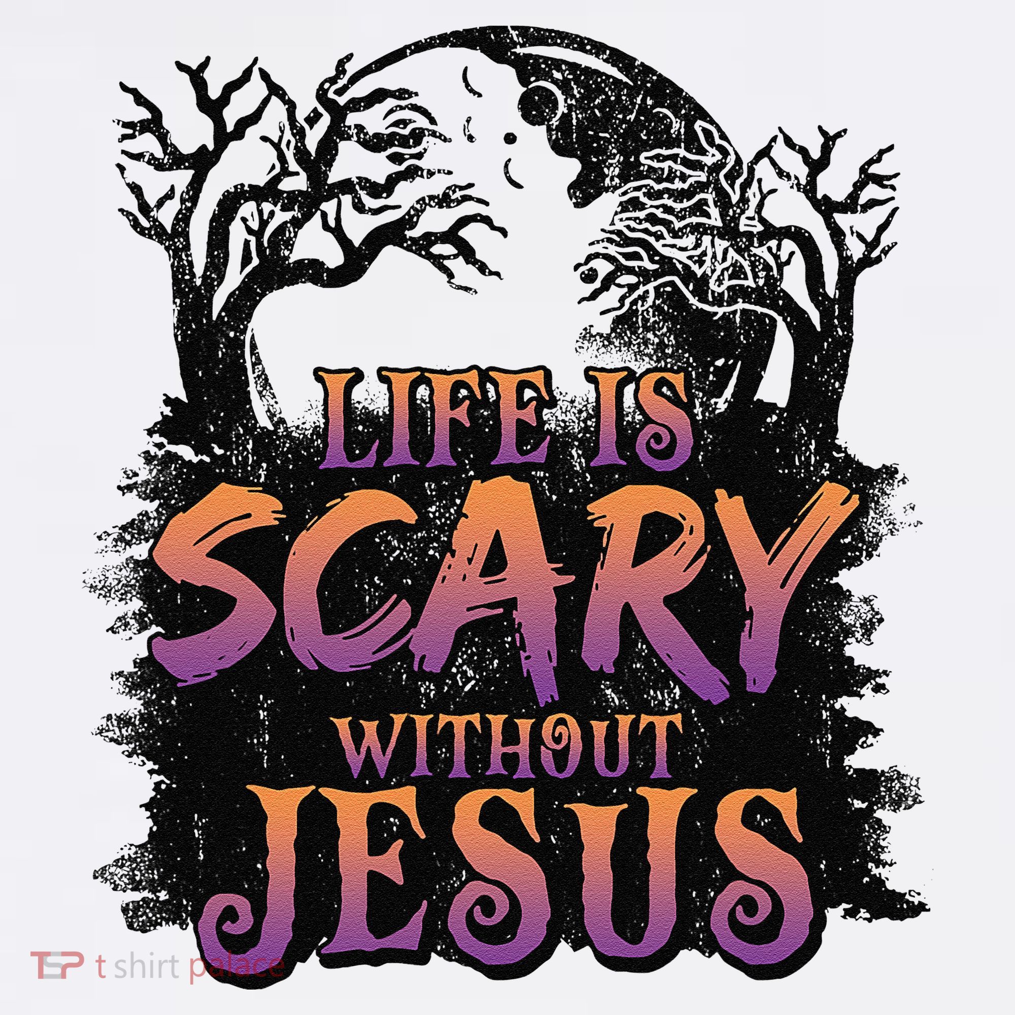 Life Is Scary Without Jesus Funny Halloween Christian Mousepad