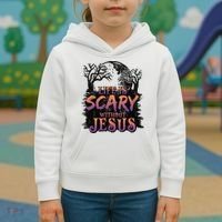 Life Is Scary Without Jesus Funny Halloween Christian Kids Hoodie thumb 3
