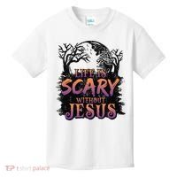 Life Is Scary Without Jesus Funny Halloween Christian Kids T-Shirt thumb 0
