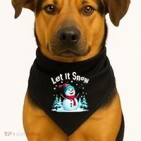 Let It Snow Snowman USA-Made Doggie Bandana thumb 1