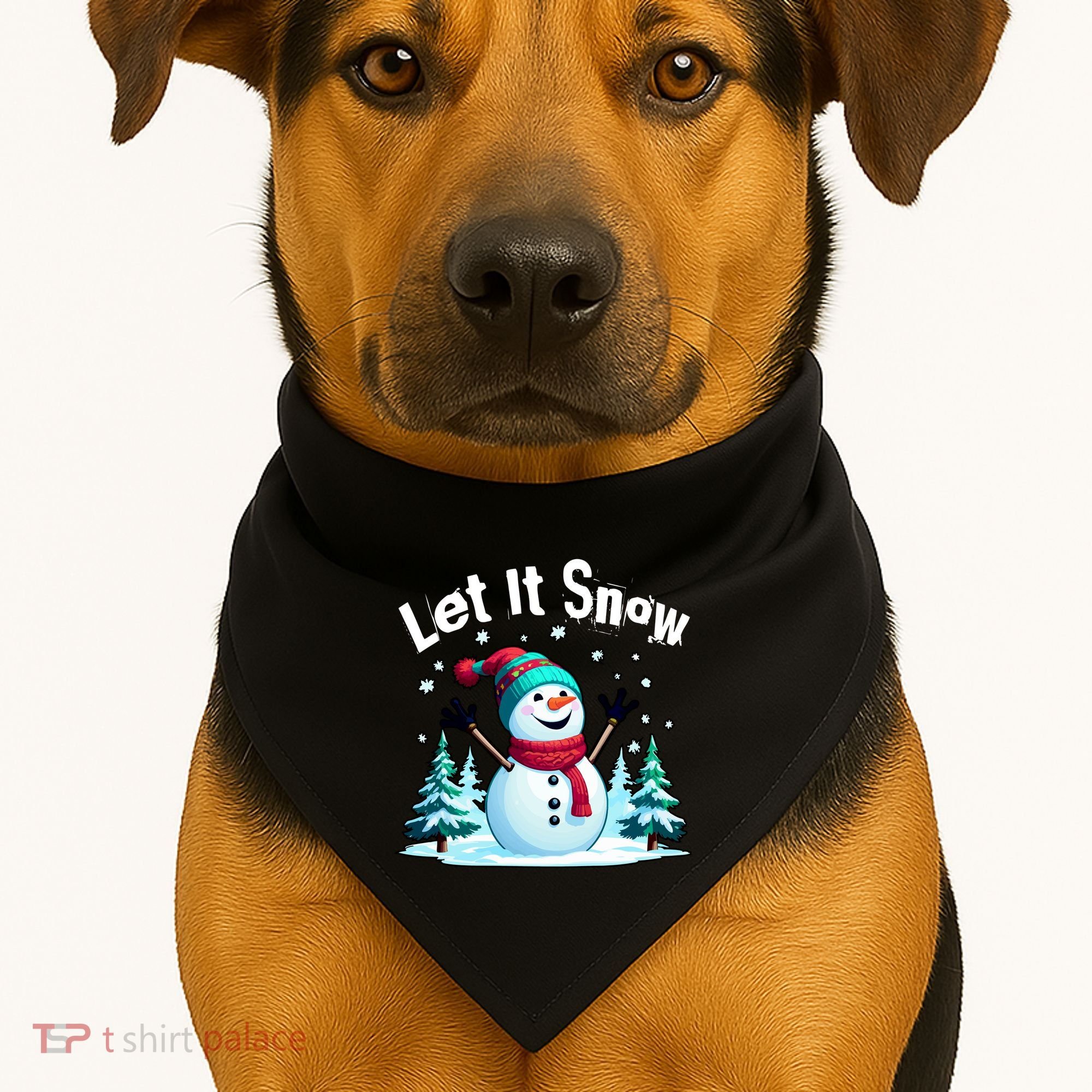 Let It Snow Snowman USA-Made Doggie Bandana
