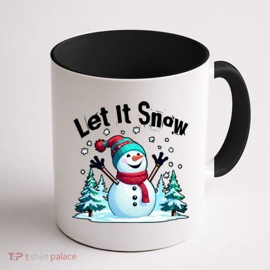 Let It Snow Snowman Coffee Mug back