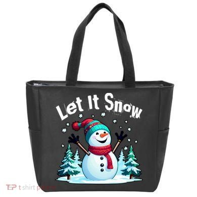 Let It Snow Snowman Tote Bag