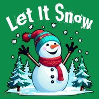 Let It Snow Snowman Button thumb 1