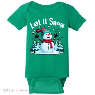 Let It Snow Snowman Baby Bodysuit