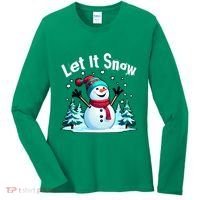 Let It Snow Snowman Women's Long Sleeve Shirt thumb 0
