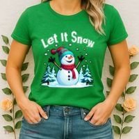 Let It Snow Snowman Women's T-Shirt thumb 2