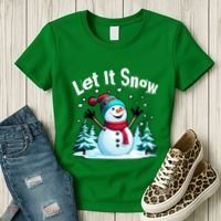 Let It Snow Snowman Women's T-Shirt thumb 3