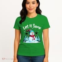 Let It Snow Snowman Women's T-Shirt thumb 4