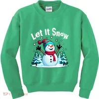 Let It Snow Snowman Kids Sweatshirt thumb 0