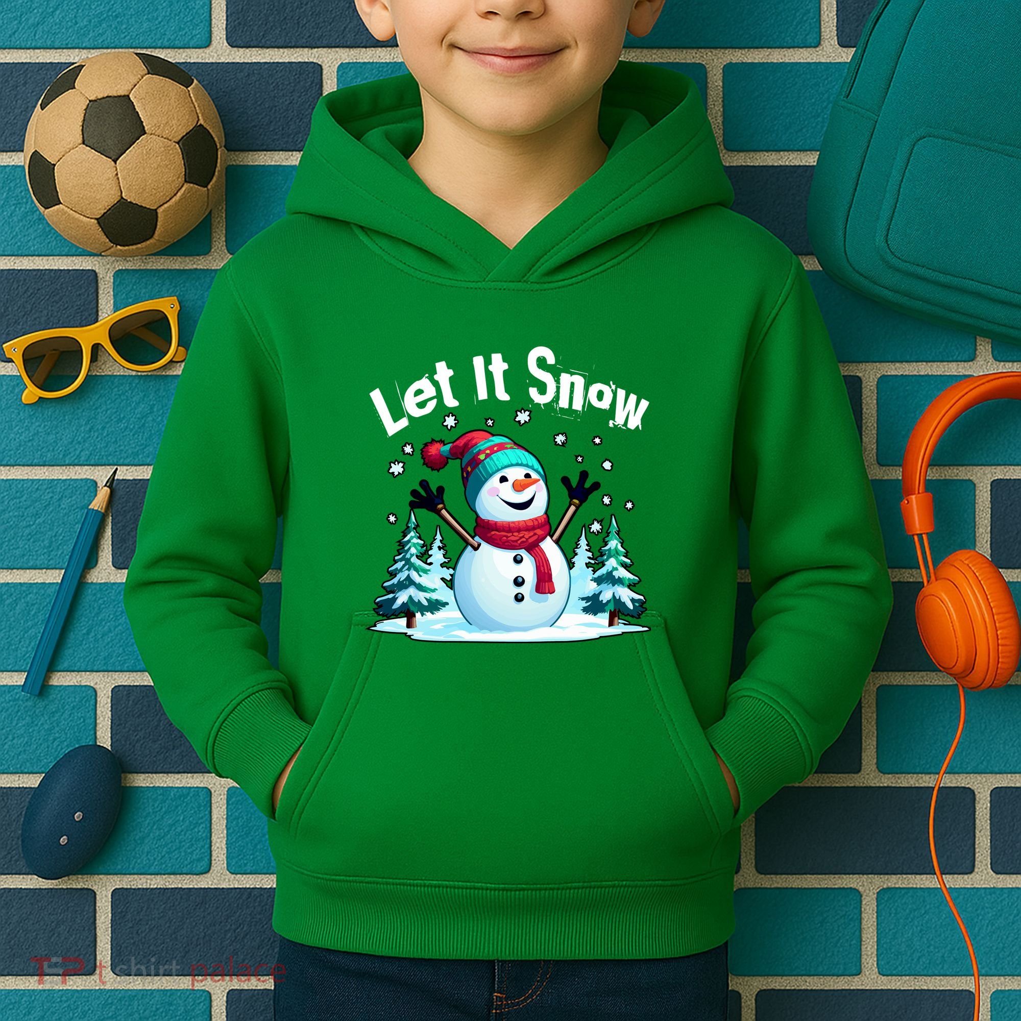 Let It Snow Snowman Kids Hoodie