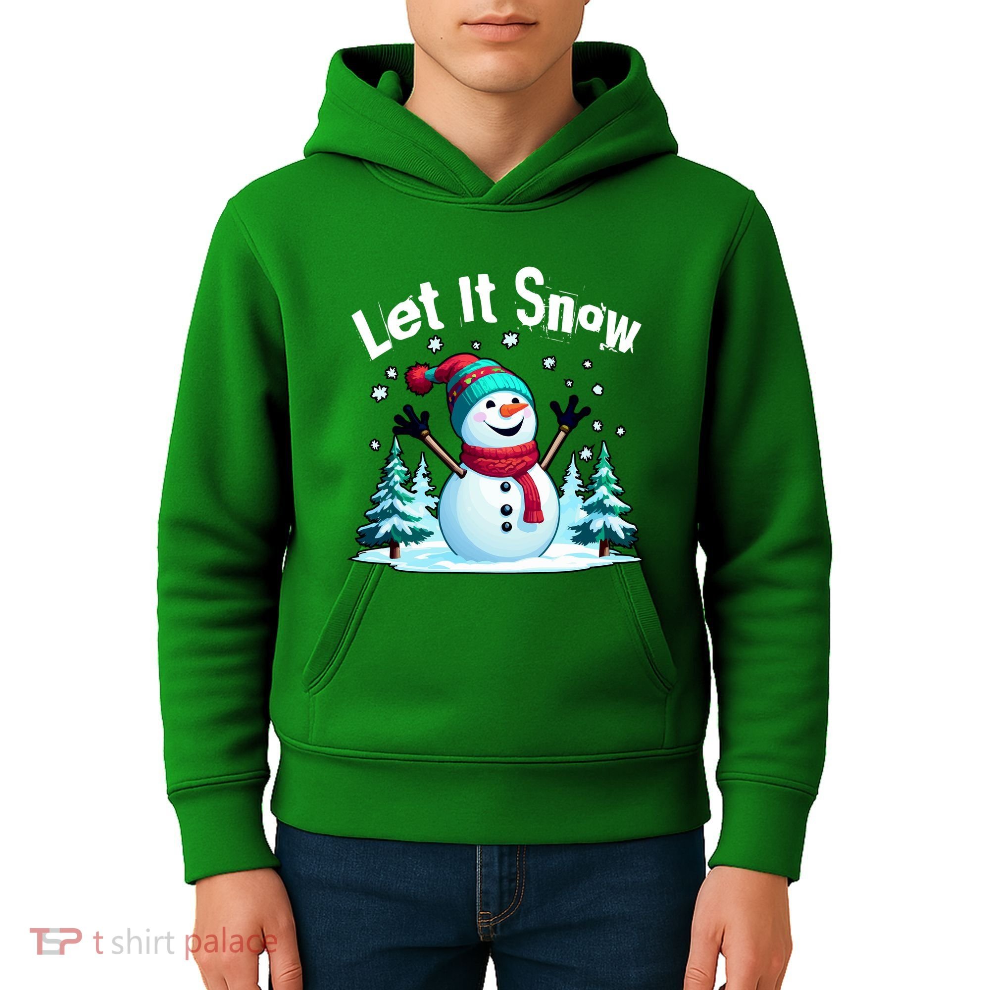 Let It Snow Snowman Kids Hoodie