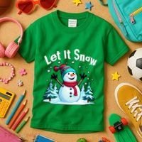 Let It Snow Snowman Kids T-Shirt thumb 3