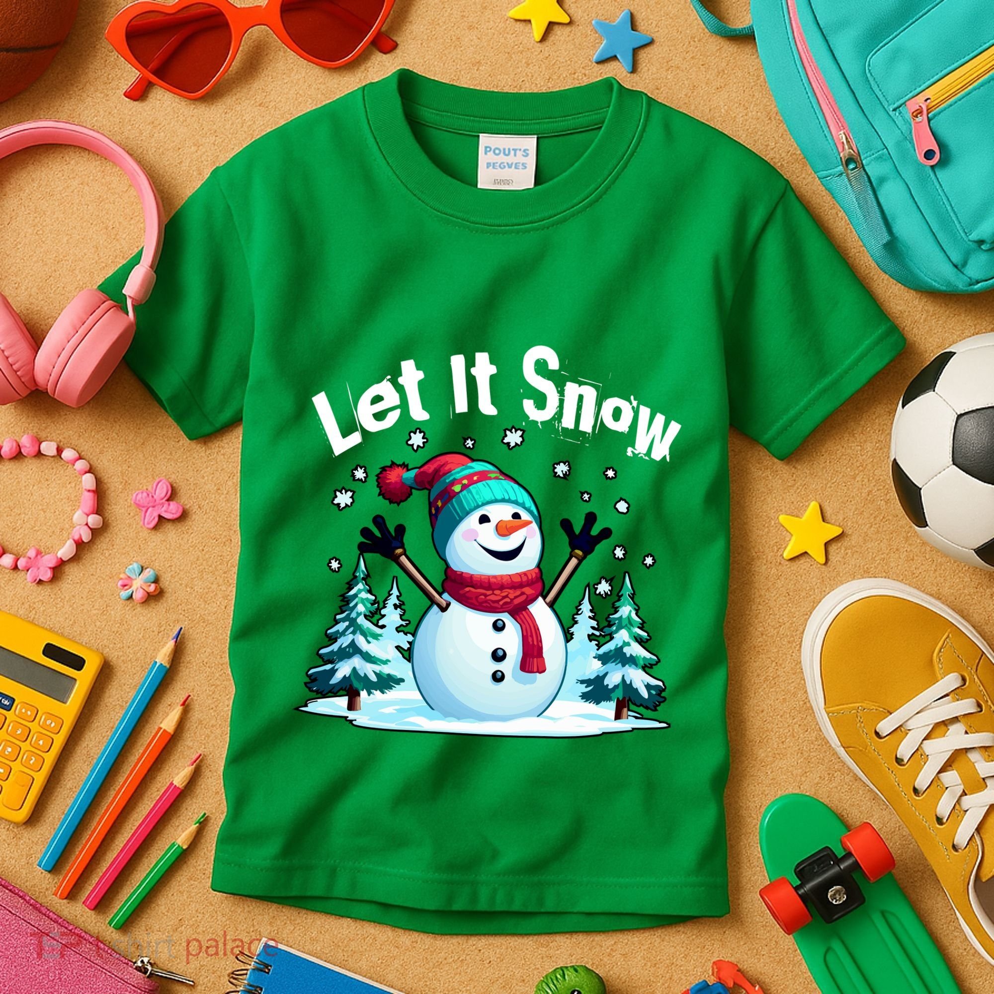 Let It Snow Snowman Kids T-Shirt