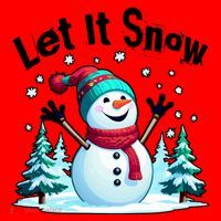 Let It Snow Snowman Santa Hat thumb 1