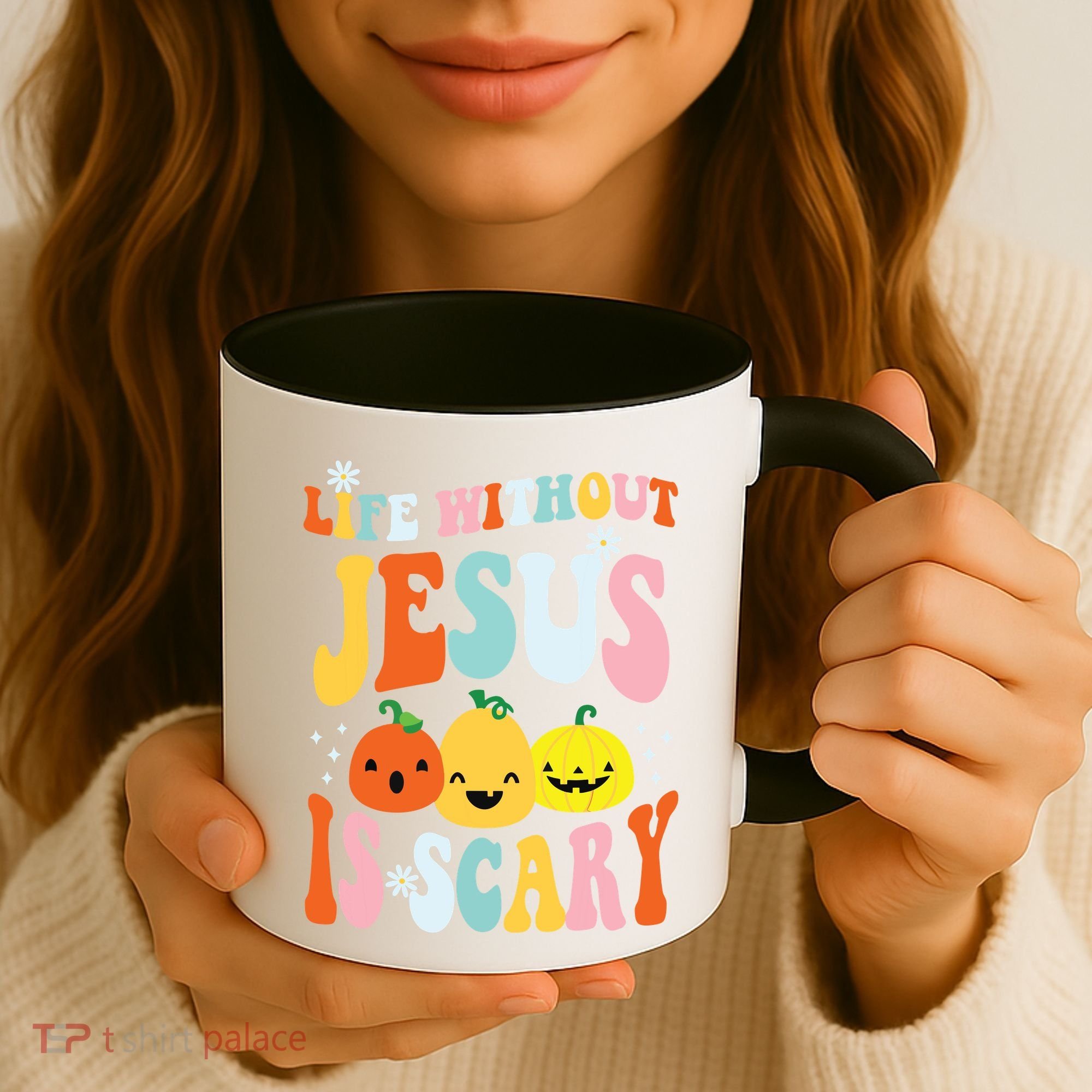 Life Is Scary Without Jesus Christian Faith Halloween Coffee Mug