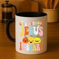 Life Is Scary Without Jesus Christian Faith Halloween Coffee Mug thumb 4