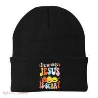 Life Is Scary Without Jesus Christian Faith Halloween Beanie thumb 0
