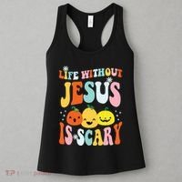 Life Is Scary Without Jesus Christian Faith Halloween Women's Tank Top thumb 3