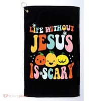 Life Is Scary Without Jesus Christian Faith Halloween Golf Towel thumb 0