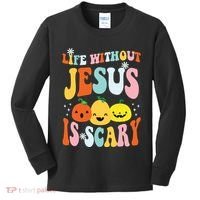 Life Is Scary Without Jesus Christian Faith Halloween Kids Long Sleeve Shirt thumb 0