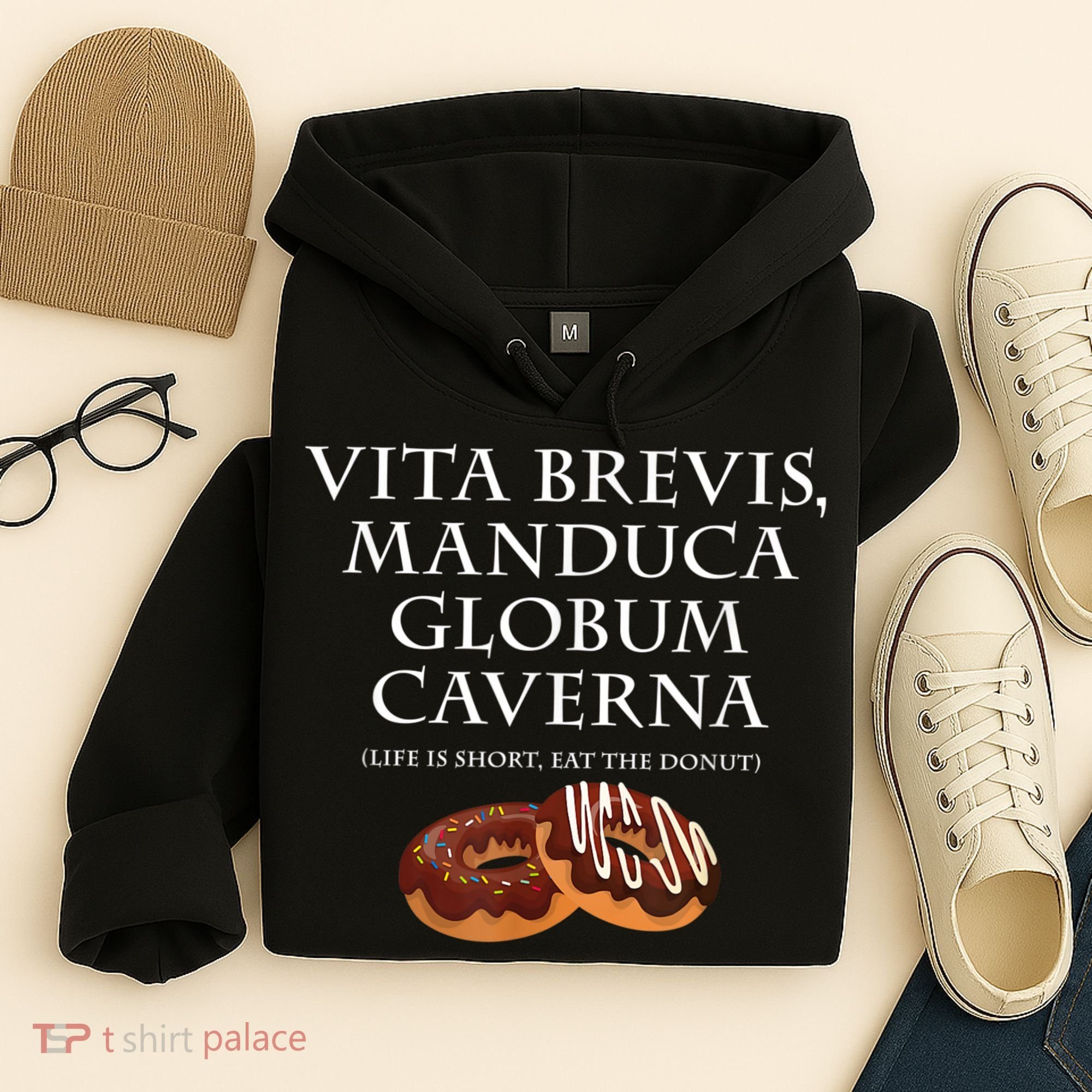 Life Is Short, Eat The Donut Latin Language Hoodie