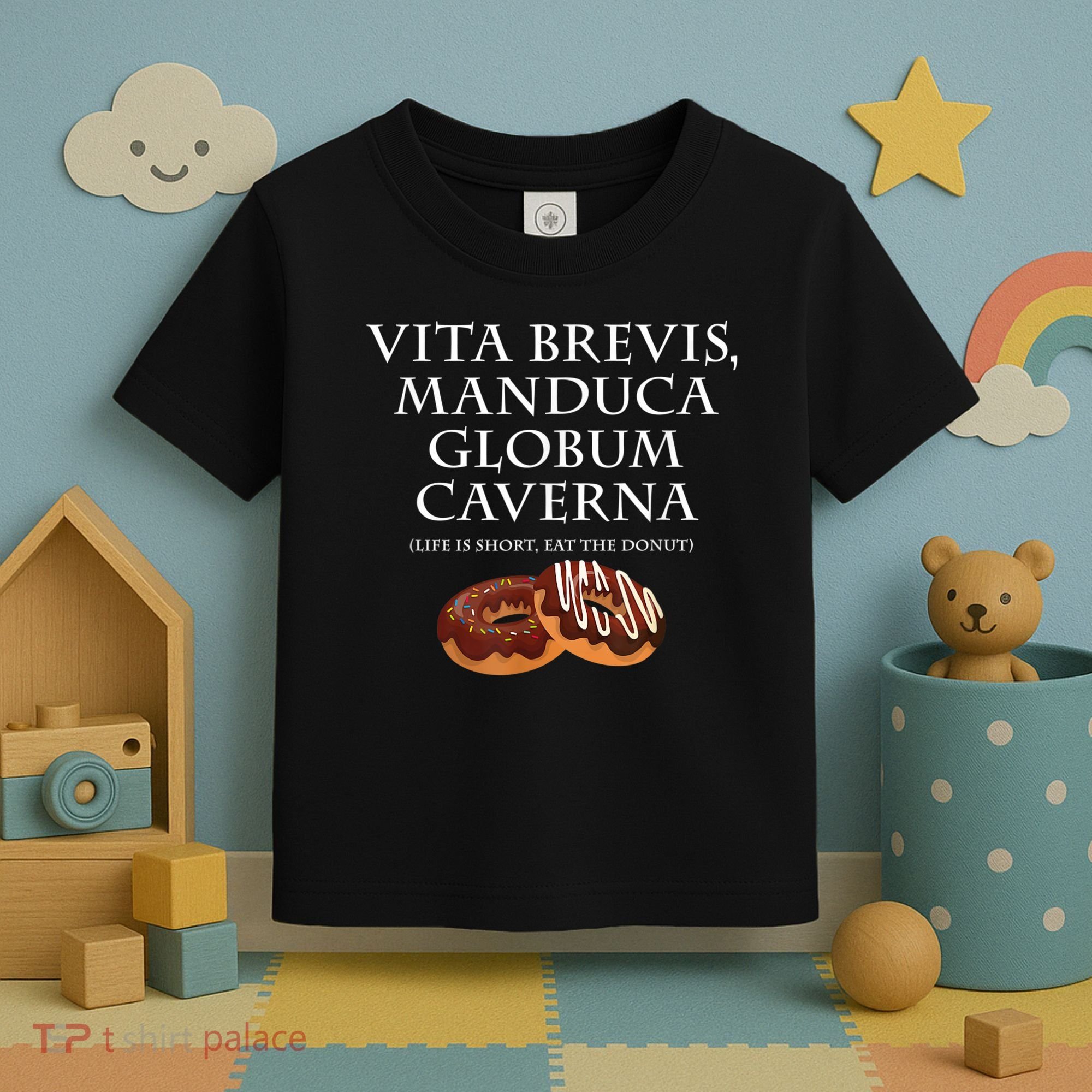 Life Is Short, Eat The Donut Latin Language Toddler T-Shirt